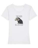 TINY BODY - BIG ATTITUDE - CORP MIC - ATITUDINE DEBORDANTA Tricou mânecă scurtă guler larg fitted Damă Expresser