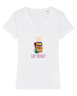 ESTI CAP PATRAT? Tricou mânecă scurtă guler V Damă Evoker