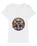 BIG BAD WOLF - CHIHUAHUA CARE SE CREDE LUPU` RAU Tricou mânecă scurtă guler V Damă Evoker