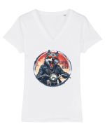 LUPU`  RAU Tricou mânecă scurtă guler V Damă Evoker