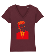Ceausescu Tricou mânecă scurtă guler V Damă Evoker