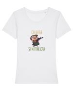CA BABA SI MITRALIERA 3 Tricou mânecă scurtă guler larg fitted Damă Expresser