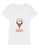 CE PRIVIRE DE CAPRIOARA PRINSA IN LUMINA FARURILOR AI! 2 Tricou mânecă scurtă guler V Damă Evoker