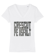 CRESCUT PE ASFALT 3 Tricou mânecă scurtă guler V Damă Evoker
