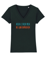 ASTA E FATA MEA DE LUNI DIMINEATA Tricou mânecă scurtă guler V Damă Evoker