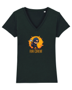 FURI CURENT (MINTI / BATI CAMPII DE RUPI) 2 Tricou mânecă scurtă guler V Damă Evoker