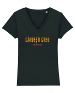 GANDESTI GREU (DAR SIGUR NU) Tricou mânecă scurtă guler V Damă Evoker