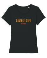 GANDESTI GREU (DAR SIGUR NU) Tricou mânecă scurtă guler larg fitted Damă Expresser