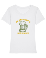 MAI BINE COCOSAT DE BERE DECAT DE MUNCA Tricou mânecă scurtă guler larg fitted Damă Expresser