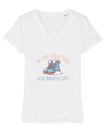 MI-ERA DOR DE TINE... CA DE ZAPADA IN GHETE Tricou mânecă scurtă guler V Damă Evoker