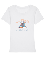 MI-ERA DOR DE TINE... CA DE ZAPADA IN GHETE Tricou mânecă scurtă guler larg fitted Damă Expresser