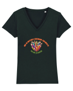 NU AI DESTULE CREIOANE COLORATE CA SA-TI EXPLIC Tricou mânecă scurtă guler V Damă Evoker