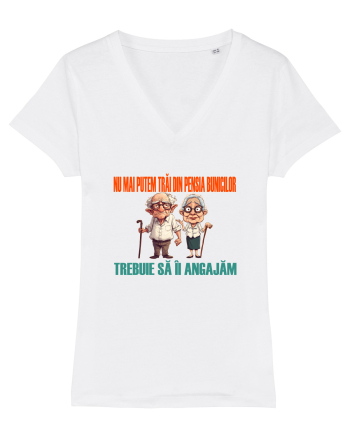 NU MAI PUTEM TRAI DIN PENSIA BUNICILOR... TREBUIE SA II ANGAJAM White