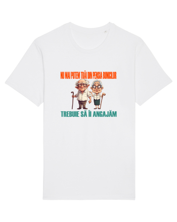 NU MAI PUTEM TRAI DIN PENSIA BUNICILOR... TREBUIE SA II ANGAJAM White
