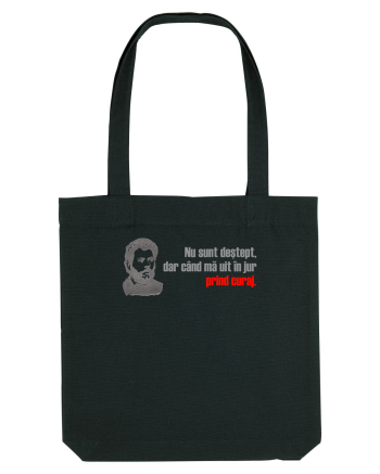 NU SUNT DESTEPT, DAR CAND MA UIT IN JUR PRIND CURAJ - citat Ion Creanga Black