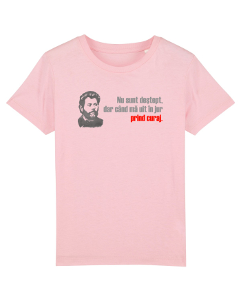 NU SUNT DESTEPT, DAR CAND MA UIT IN JUR PRIND CURAJ - citat Ion Creanga Cotton Pink
