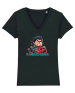 TE AMBALEZI DEGEABA! - TE  ENERVEZI DEGEABA Tricou mânecă scurtă guler V Damă Evoker