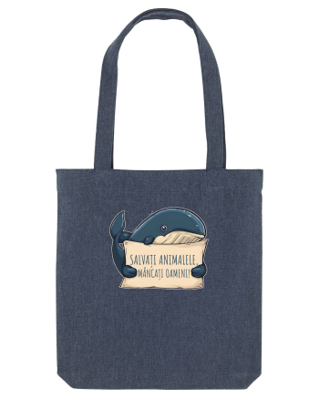 SALVATI ANIMALELE, MANCATI OAMENI - umor absurd - balena Midnight Blue