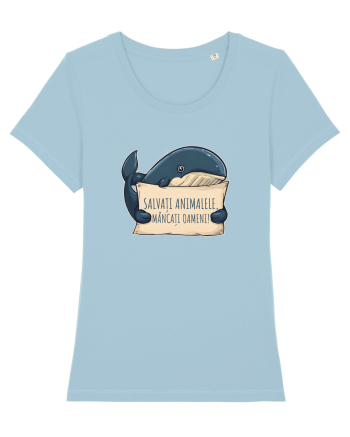 SALVATI ANIMALELE, MANCATI OAMENI - umor absurd - balena Sky Blue
