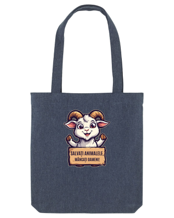 SALVATI ANIMALELE, MANCATI OAMENI - umor absurd - capra Midnight Blue