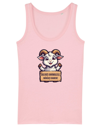 SALVATI ANIMALELE, MANCATI OAMENI - umor absurd - capra Cotton Pink