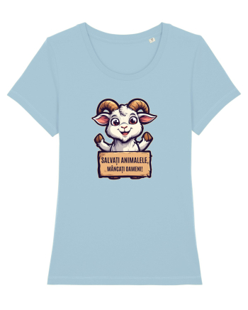 SALVATI ANIMALELE, MANCATI OAMENI - umor absurd - capra Sky Blue