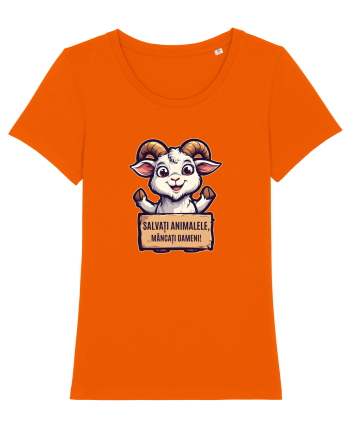 SALVATI ANIMALELE, MANCATI OAMENI - umor absurd - capra Bright Orange