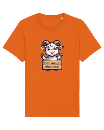 SALVATI ANIMALELE, MANCATI OAMENI - umor absurd - capra Bright Orange
