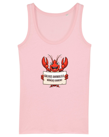 SALVATI ANIMALELE, MANCATI OAMENI - umor absurd - creveti / homari / raci Cotton Pink