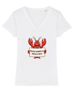 SALVATI ANIMALELE, MANCATI OAMENI - umor absurd - creveti / homari / raci Tricou mânecă scurtă guler V Damă Evoker