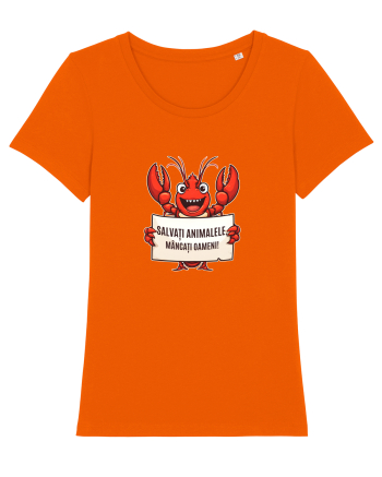 SALVATI ANIMALELE, MANCATI OAMENI - umor absurd - creveti / homari / raci Bright Orange