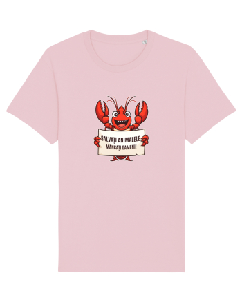 SALVATI ANIMALELE, MANCATI OAMENI - umor absurd - creveti / homari / raci Cotton Pink