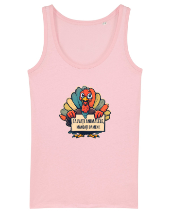 SALVATI ANIMALELE, MANCATI OAMENI - umor absurd - curcan Cotton Pink