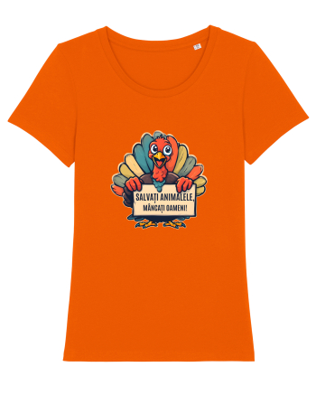 SALVATI ANIMALELE, MANCATI OAMENI - umor absurd - curcan Bright Orange