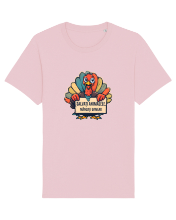 SALVATI ANIMALELE, MANCATI OAMENI - umor absurd - curcan Cotton Pink