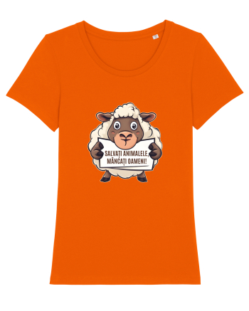 SALVATI ANIMALELE, MANCATI OAMENI - umor absurd - oaie Bright Orange