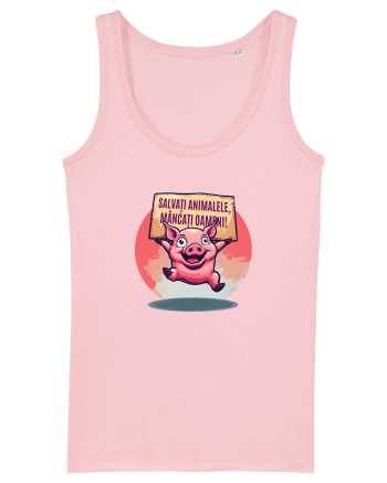 SALVATI ANIMALELE, MANCATI OAMENI - umor absurd - porc Cotton Pink