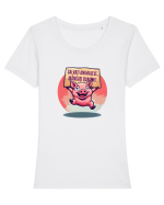 SALVATI ANIMALELE, MANCATI OAMENI - umor absurd - porc Tricou mânecă scurtă guler larg fitted Damă Expresser