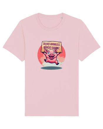 SALVATI ANIMALELE, MANCATI OAMENI - umor absurd - porc Cotton Pink