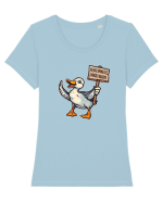 SALVATI ANIMALELE, MANCATI OAMENI - umor absurd - rata Tricou mânecă scurtă guler larg fitted Damă Expresser