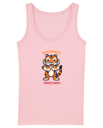 SALVATI ANIMALELE, MANCATI OAMENI - umor absurd - tigru Cotton Pink