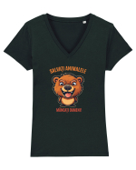 SALVATI ANIMALELE, MANCATI OAMENI - umor absurd - urs Tricou mânecă scurtă guler V Damă Evoker