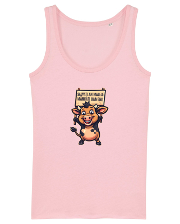 SALVATI ANIMALELE, MANCATI OAMENI - umor absurd - vaca Cotton Pink