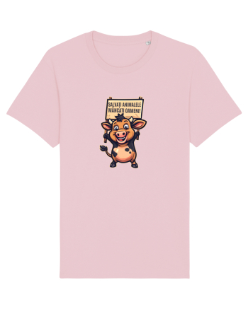 SALVATI ANIMALELE, MANCATI OAMENI - umor absurd - vaca Cotton Pink