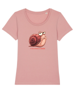 TE UITI CA MELCUL LA BORDURA 2 Tricou mânecă scurtă guler larg fitted Damă Expresser