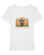 TE UITI CA VITELUL LA POARTA NOUA 1 Tricou mânecă scurtă guler larg fitted Damă Expresser