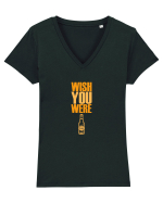 WISH YOU WERE ... BEER 2 Tricou mânecă scurtă guler V Damă Evoker