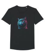 PISICA / MOTAN ALBASTRU DE RUSIA - RUSSIAN BLUE Tricou mânecă scurtă guler larg Bărbat Skater