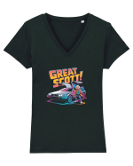 GREAT SCOTT! Tricou mânecă scurtă guler V Damă Evoker