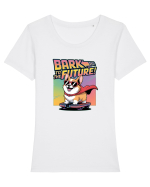 BARK TO THE FUTURE - CATEL CORGI Tricou mânecă scurtă guler larg fitted Damă Expresser